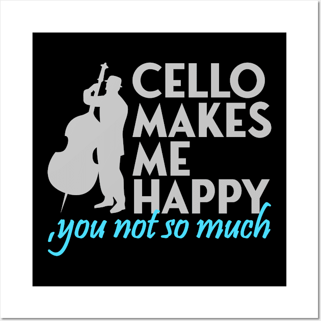 cello makes me happy Wall Art by Jabinga